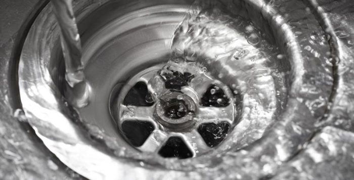 Water going down a sink drain